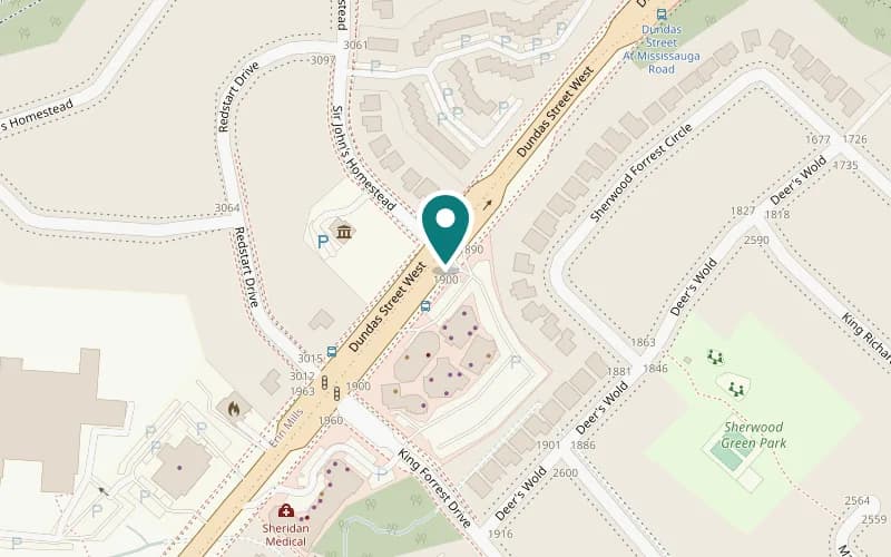 Map showing the Integracare Mississauga office at 1900 Dundas St. W., Mississauga, ON L5K 1P9