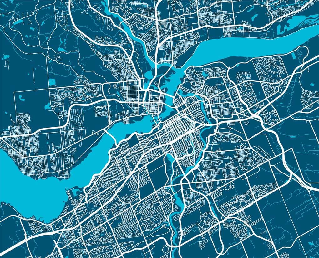 Map of the Ottawa neighbourhoods Integracare serves