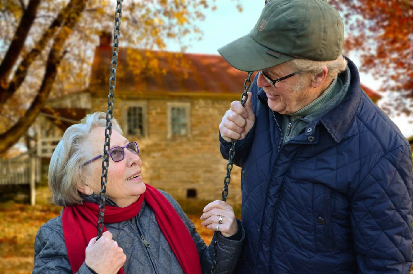 picture of senior couple looking at one another