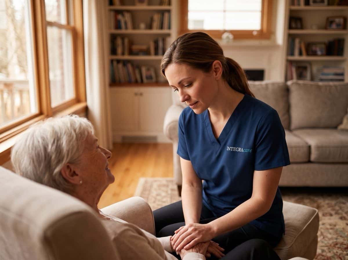 Registered nurse providing additional support services at home