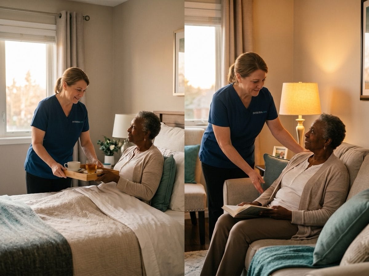 Caregiver providing around-the-clock home care to a senior in Ottawa