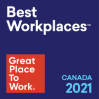 Great Place to Work Best Workplaces Canada 2021 badge