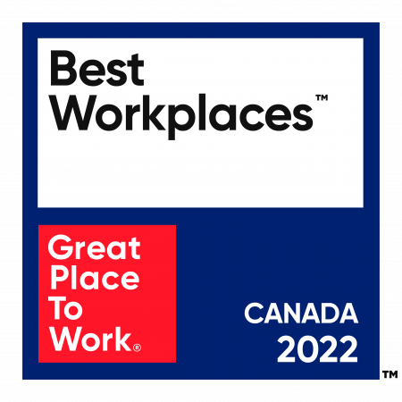 Great Place to Work Best Workplaces Canada 2022 badge